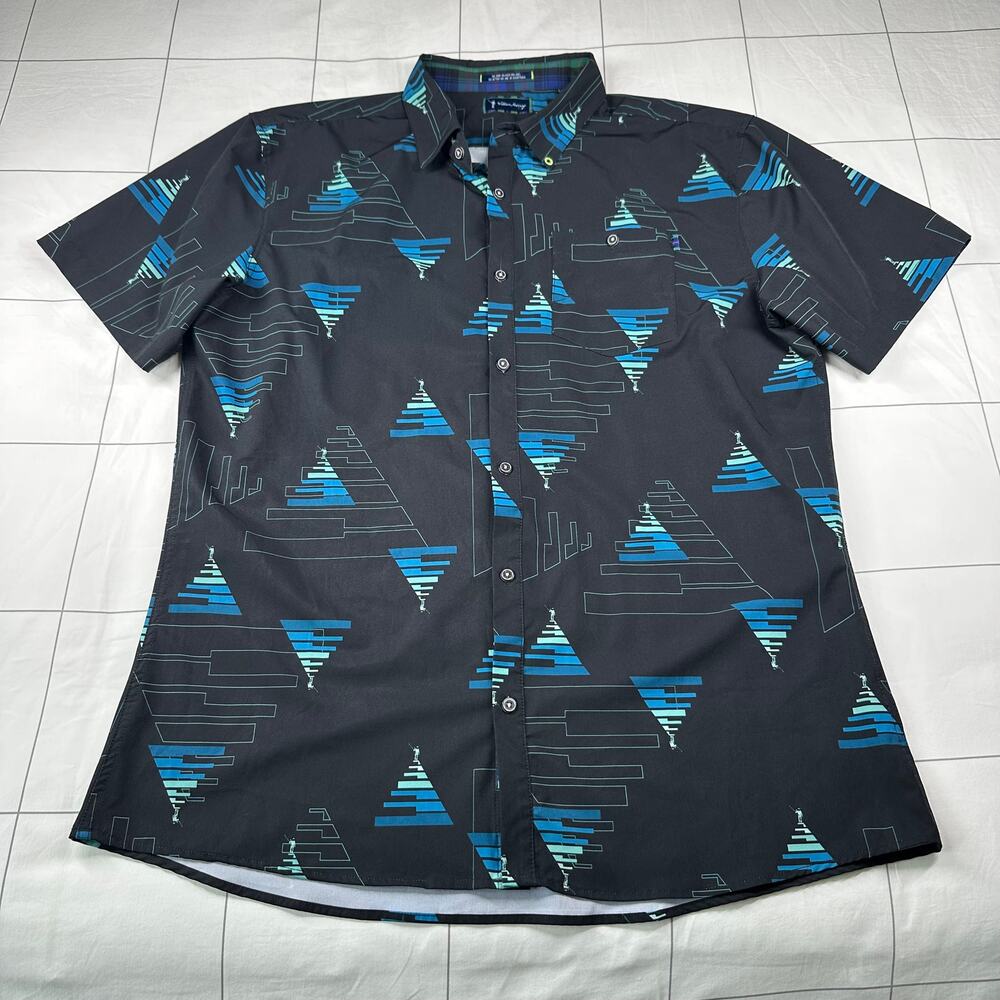 William Murray Shirt Mens XL Black Piano Keys Golf Short Sleeve Performance